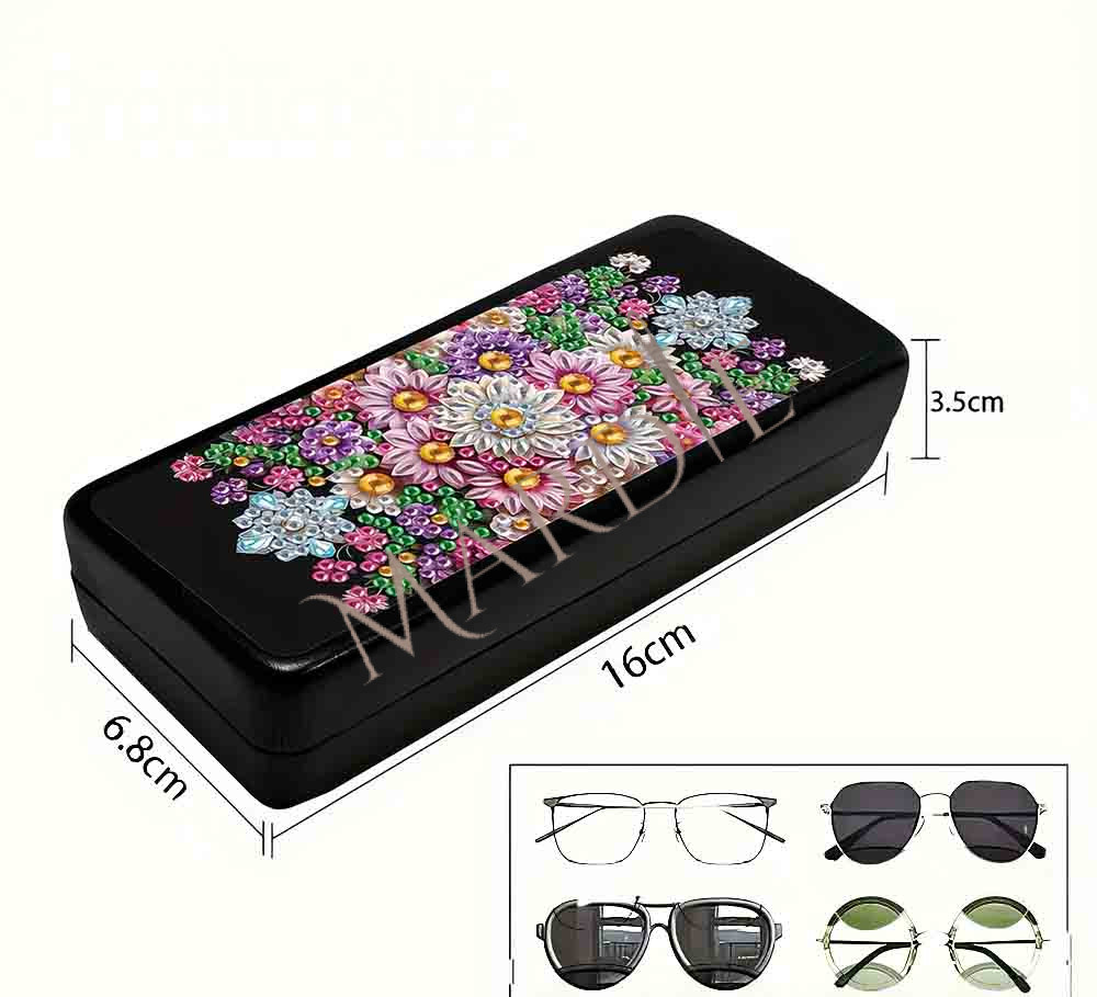 thikigualionflowersdiamondkit Θήκη γυαλιών diamond kit με σχέδιο λουλούδια - Image 1